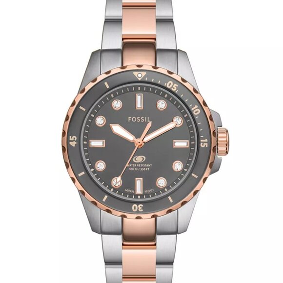 Women's Blue Dive Three-Hand Two-Tone Stainless Steel Watch 36mm - Picture 1 of 7